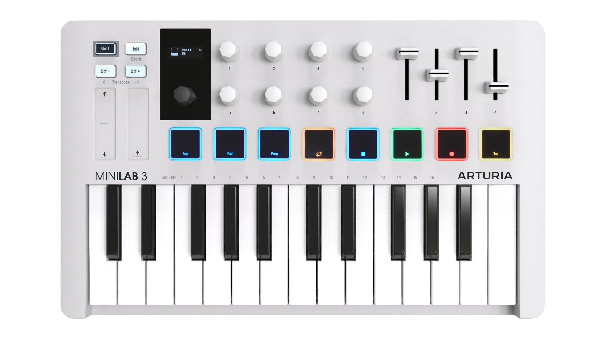 Arturia MiniLab 3 25-Key MIDI Controller - White - view 2
