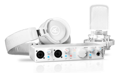Arturia MiniFuse Recording Pack with Interface, Mic and Headphones - White