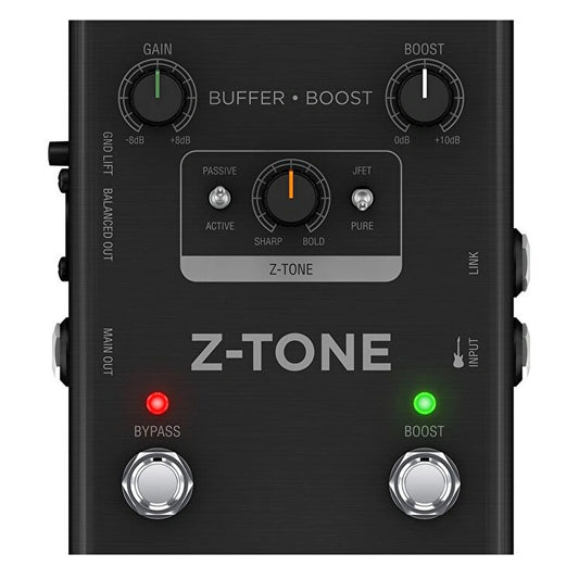 Z-TONE Buffer Boost preamp/DI pedal with advanced guitar tone shaping