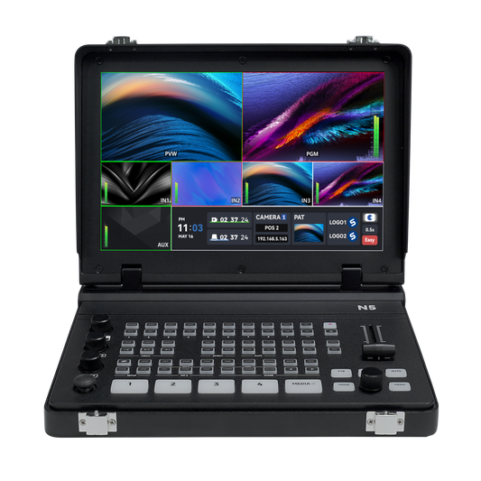 Sprolink NeoLIVE N5 Live Streaming Switcher laptop-style streaming switcher with 10.1 inch touchscreen