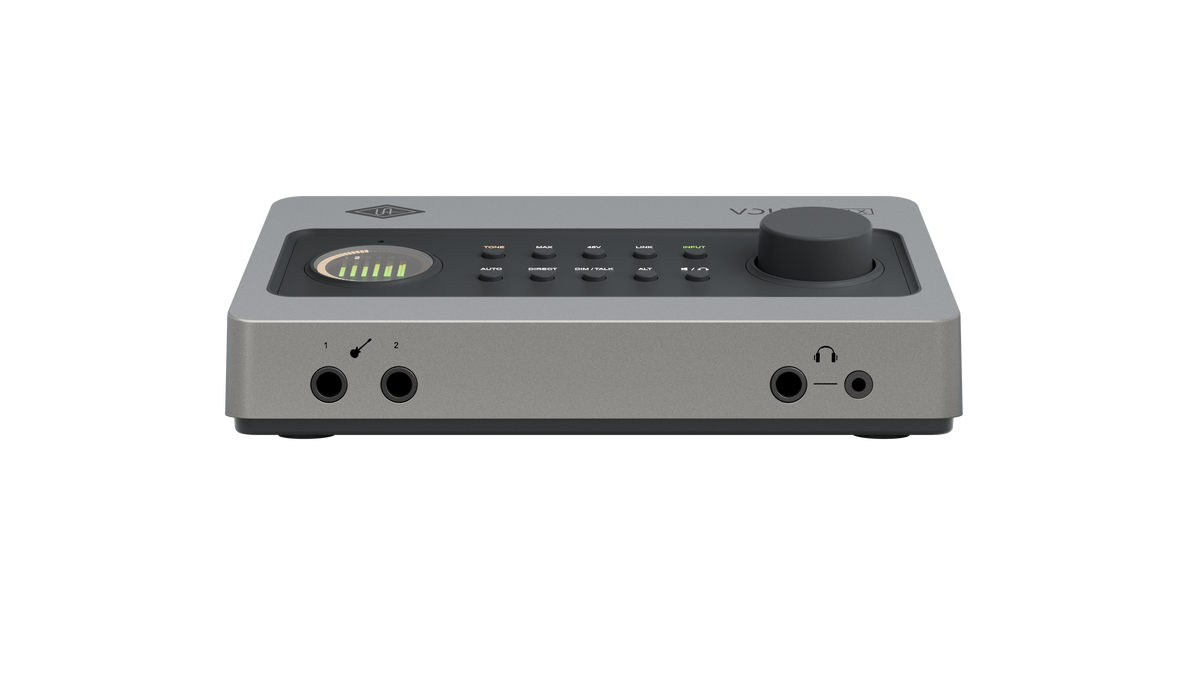 Universal Audio Volt 4 Max front panel with Smart Display, TONE, MAX and ALT buttons