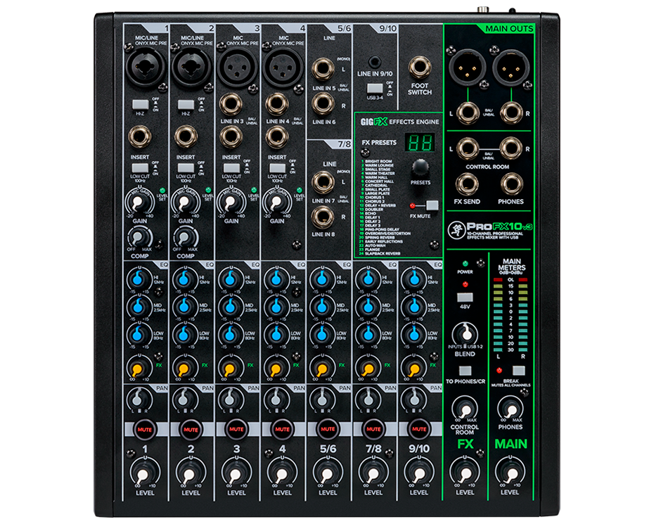 Mackie PROFX10-V3 Mixer. 10 Channel