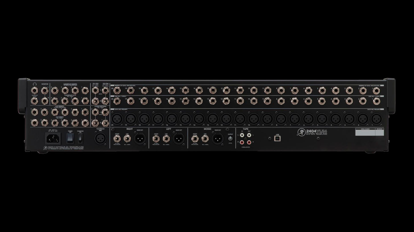 Mackie 2404VLZ4 24-Channel 4-Bus Analog Effects Mixer with USB