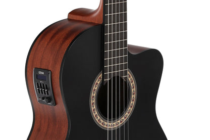 Caballero Stage by MR Flamenco Guitar with Preamp 4/4, Black Matte Top - view 5