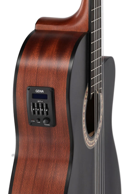 Caballero Stage by MR Flamenco Guitar with Preamp 4/4, Black Matte Top - view 7