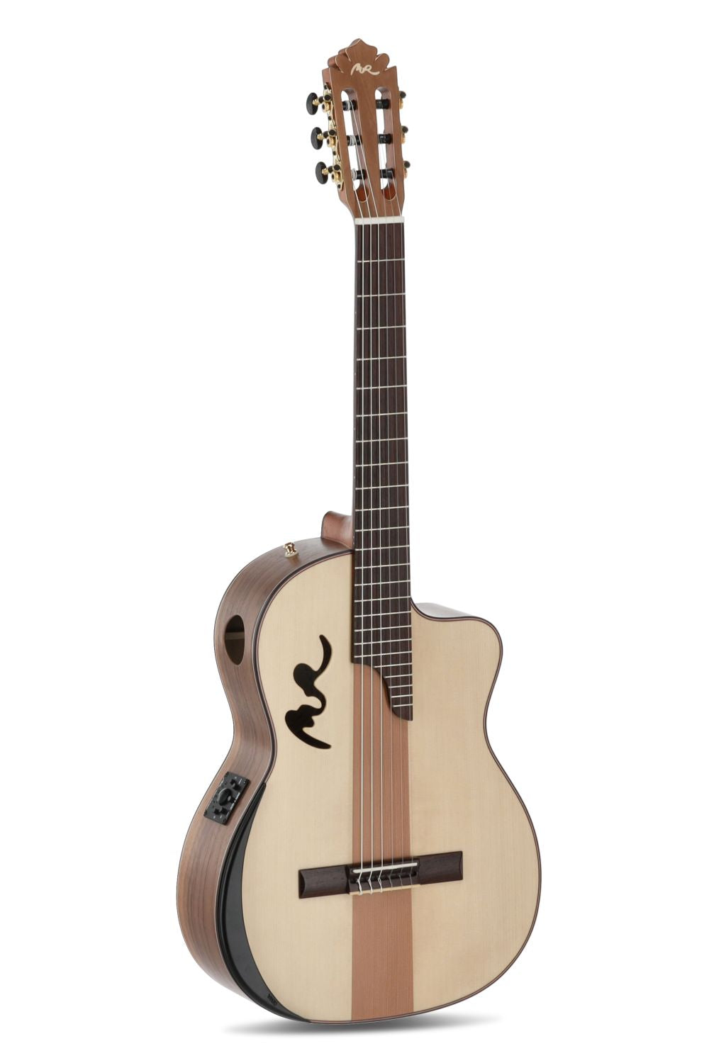 Manuel Rodriguez Caf&eacute; Cortado, Curly Walnut 4/4, Satin, E-Acoustic, Cutaway - view 1