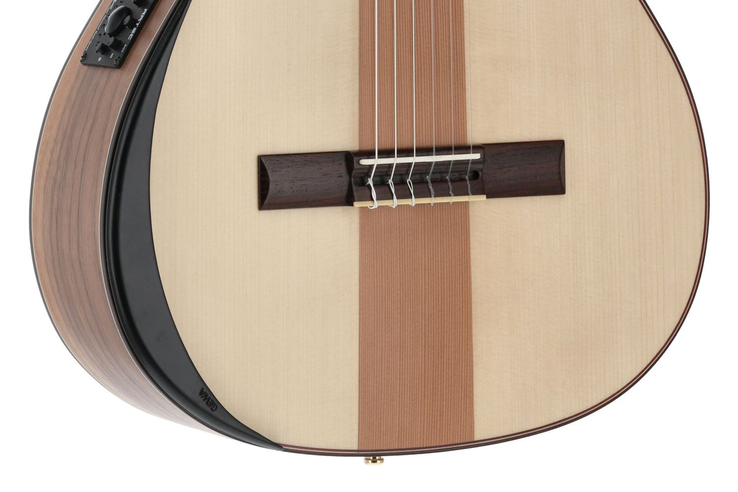 Manuel Rodriguez Caf&eacute; Cortado, Curly Walnut 4/4, Satin, E-Acoustic, Cutaway - view 6