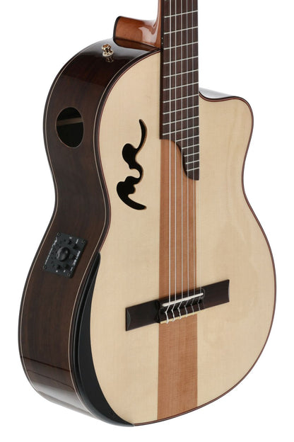 Manuel Rodriguez Caf&eacute; Cortado, Aged Eucalyptus 4/4, Gloss, E-Acoustic, Cutaway - view 4