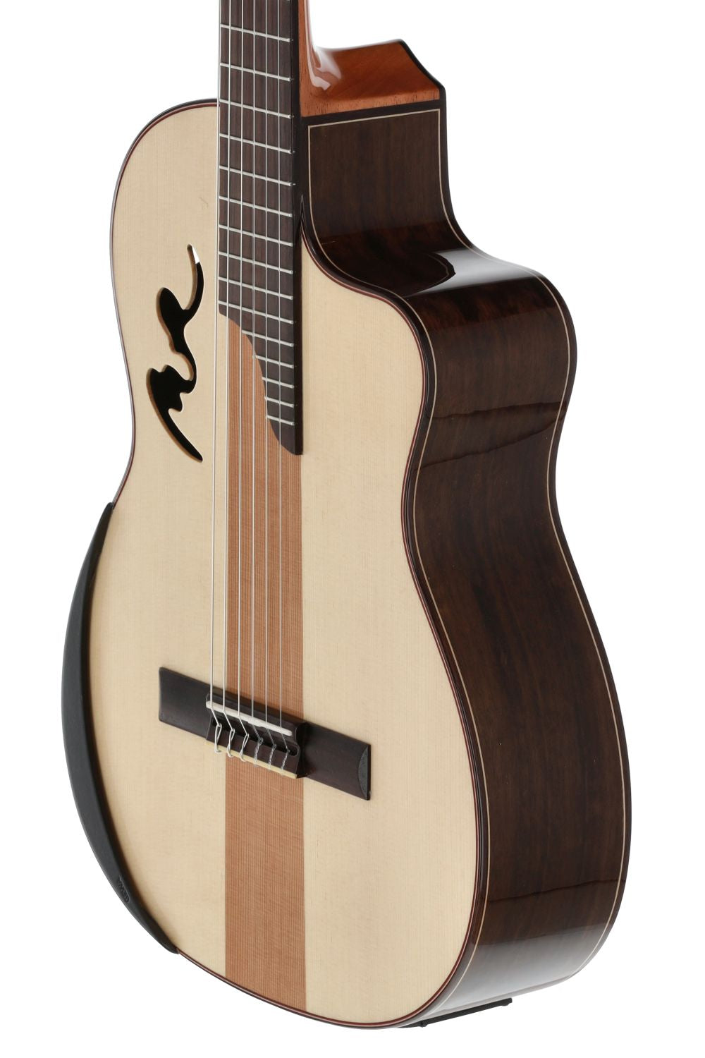 Manuel Rodriguez Caf&eacute; Cortado, Aged Eucalyptus 4/4, Gloss, E-Acoustic, Cutaway - view 5