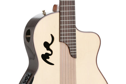 Manuel Rodriguez Caf&eacute; Cortado, Aged Eucalyptus 4/4, Gloss, E-Acoustic, Cutaway - view 6