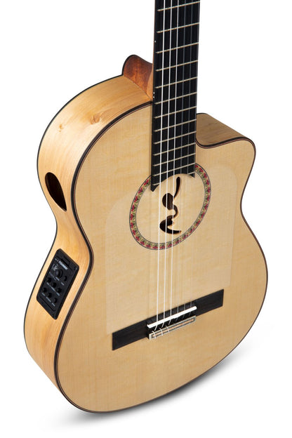 Manuel Rodriguez FF Sabicas Boca Flamenco, Spruce/Cypress, 4/4, Cutaway - view 3