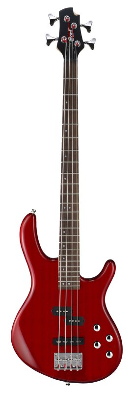 Cort Action Bass Plus Transparent Red - front view