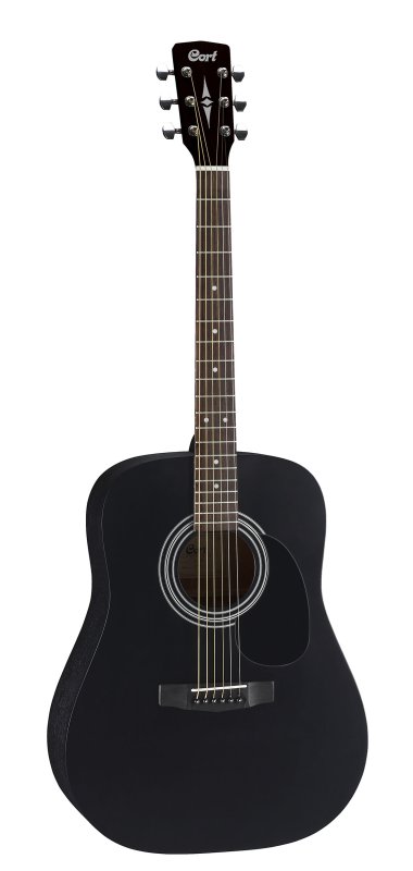 Cort Standard AD810 Dreadnought Acoustic Guitar Black Satin - front view