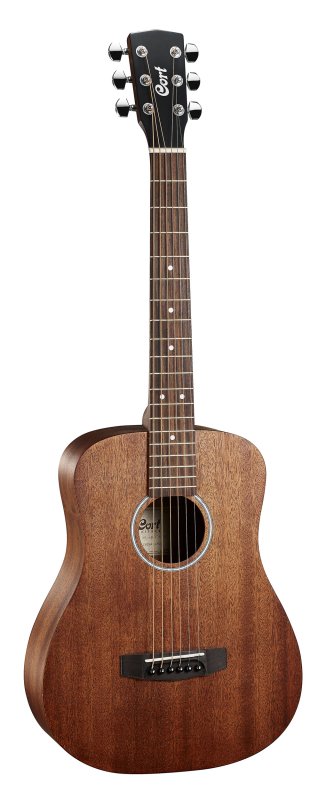 Cort Standard AD Mini Acoustic Guitar Open Pore Mahogany - front view