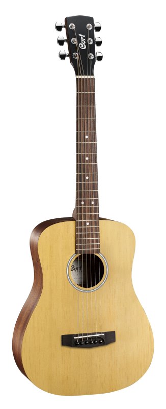 Cort Standard AD Mini Acoustic Guitar Open Pore Natural - front view