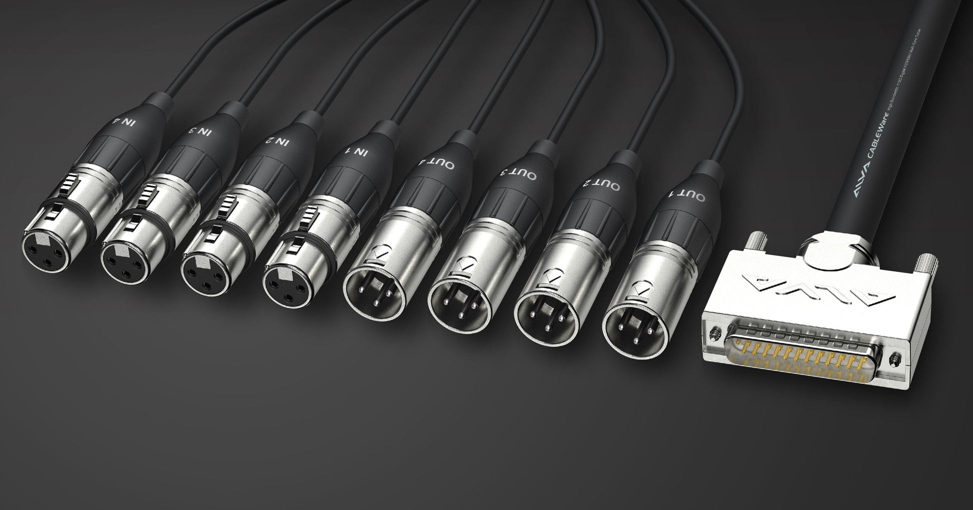 ALVA AES/EBU multicore cable, D-Sub25 to 8 x XLR