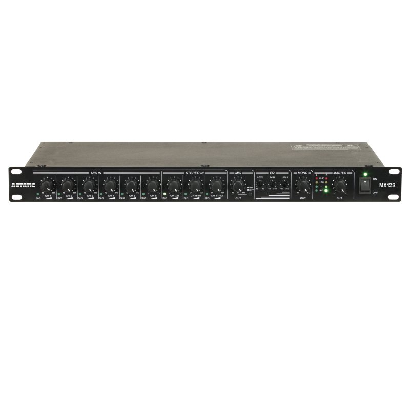 CAD Audio MX12S 12-Channel Stereo Rack Mount Mixer, 1RU