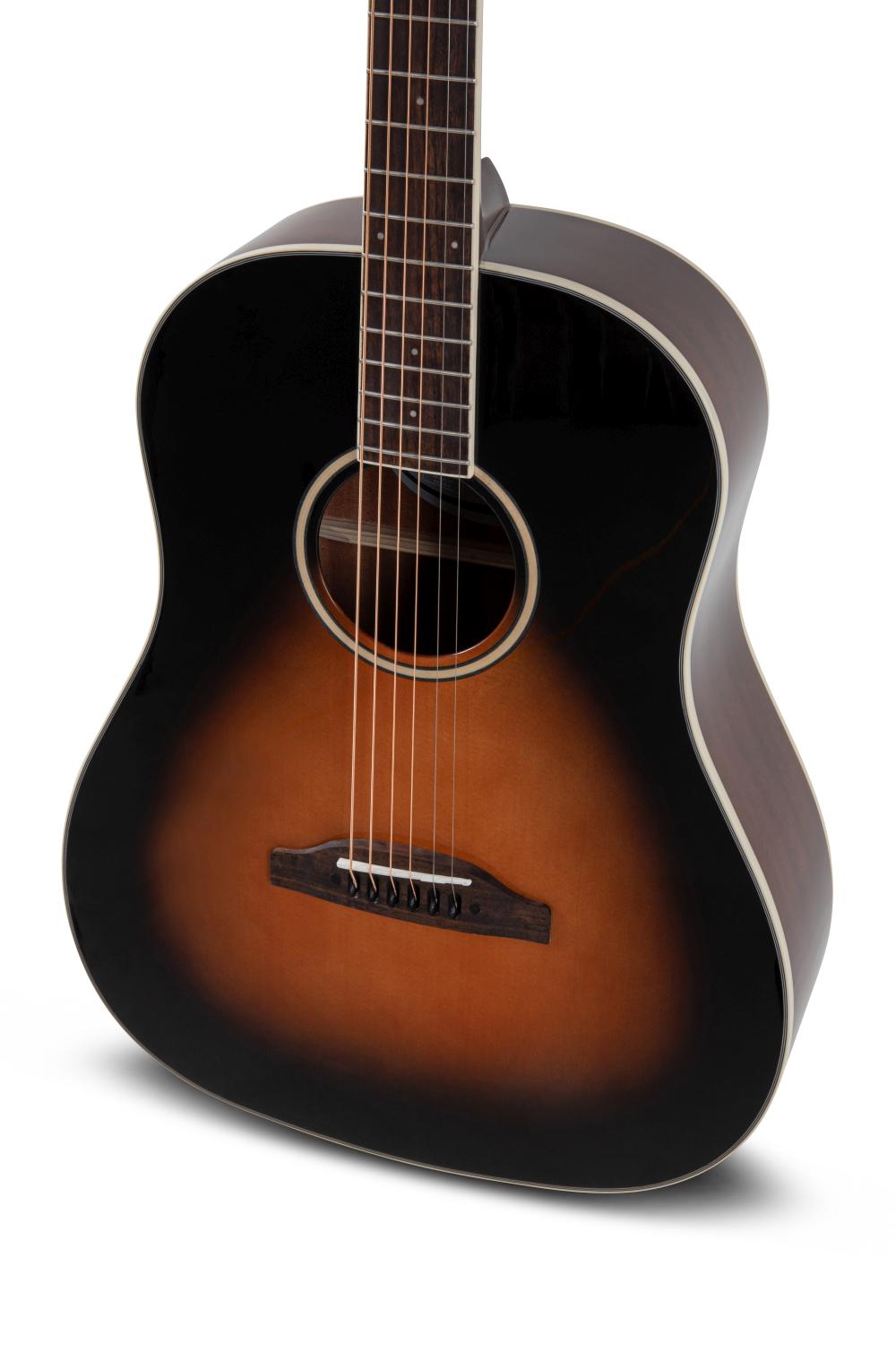 Applause Wood Classic Dreadnought Sloped Shoulders, Vintage Sunburst Gloss - view 5
