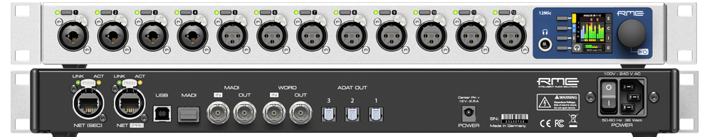 RME 12Mic-D 12-Channel Dante Microphone Preamp, product image