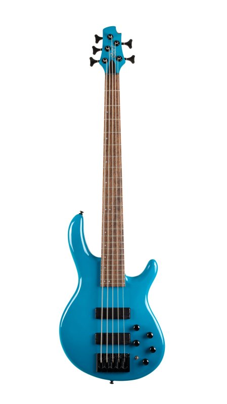Cort Artisan C5 Deluxe 5-String Bass Candy Blue - front view