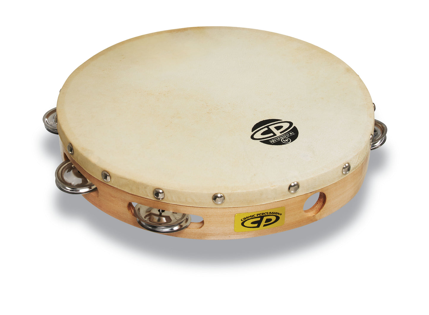 CP By LP CP379 10 Handheld Single Row Headed Tambourine - Steel Jingles
