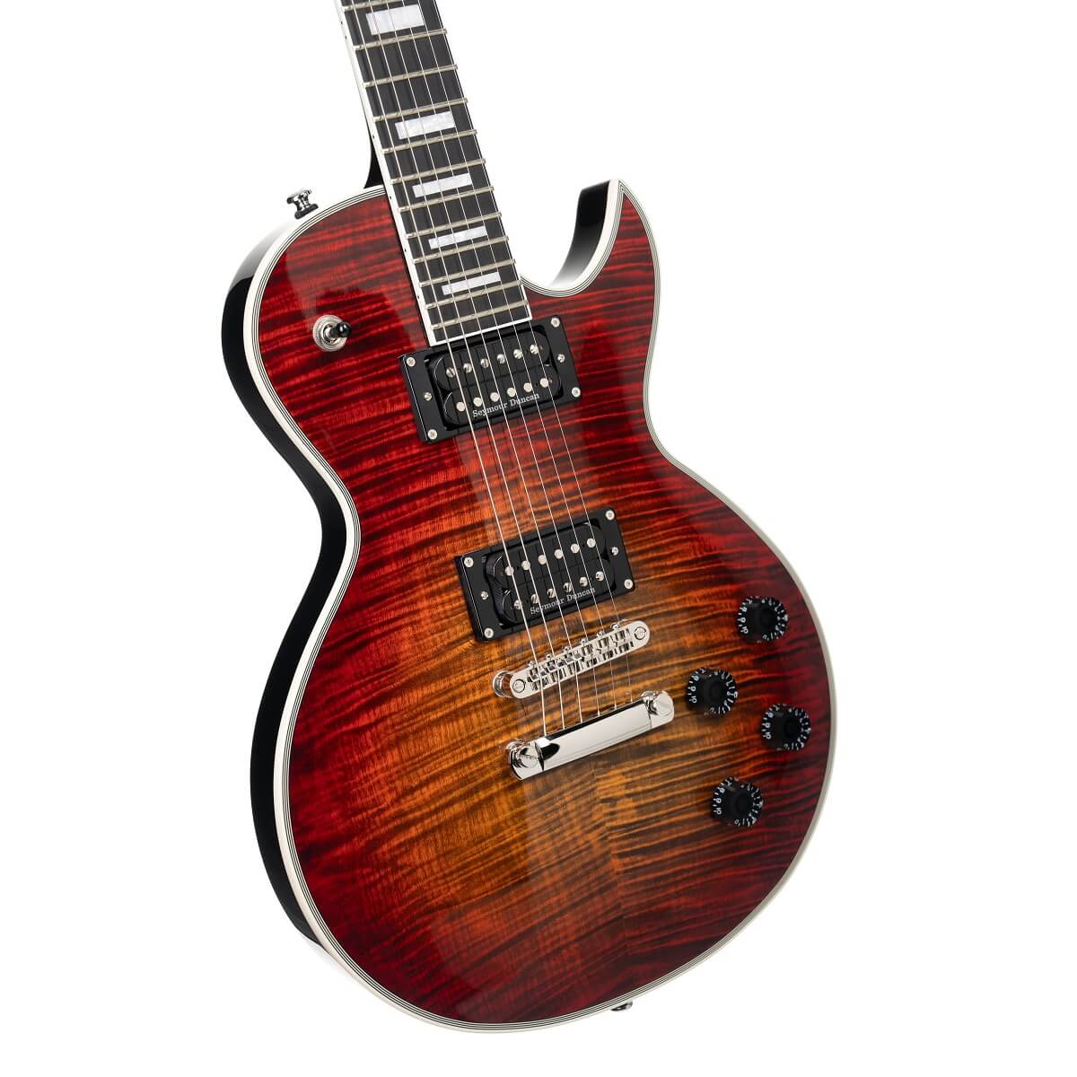 Cort CR300 Deluxe Flaming Burst, flamed maple top