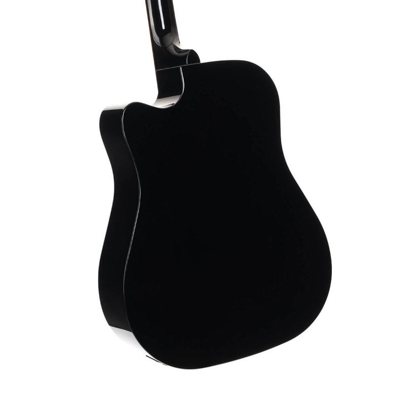 Cort Earth 60 Dreadnought Acoustic-Electric Guitar Black - front view