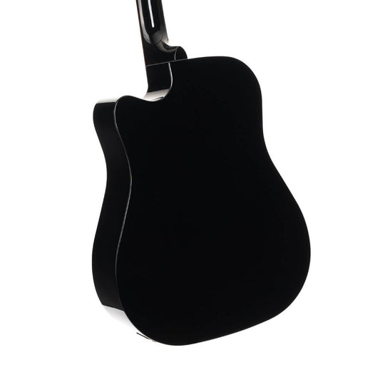 Cort Earth 60 Dreadnought Acoustic-Electric Guitar Black - front view