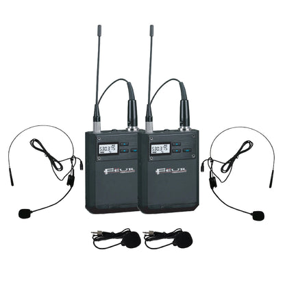 FEUR FU-DBP9 Dual Bodypack UHF Wireless Microphone System, view 4