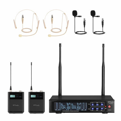FEUR FU-DBP9 Dual Bodypack UHF Wireless Microphone System, view 2