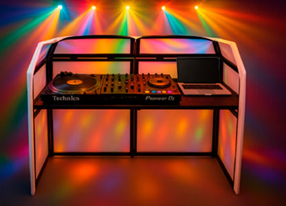 FEUR DJ Desk Professional DJ Booth Stand with Scrims and Case