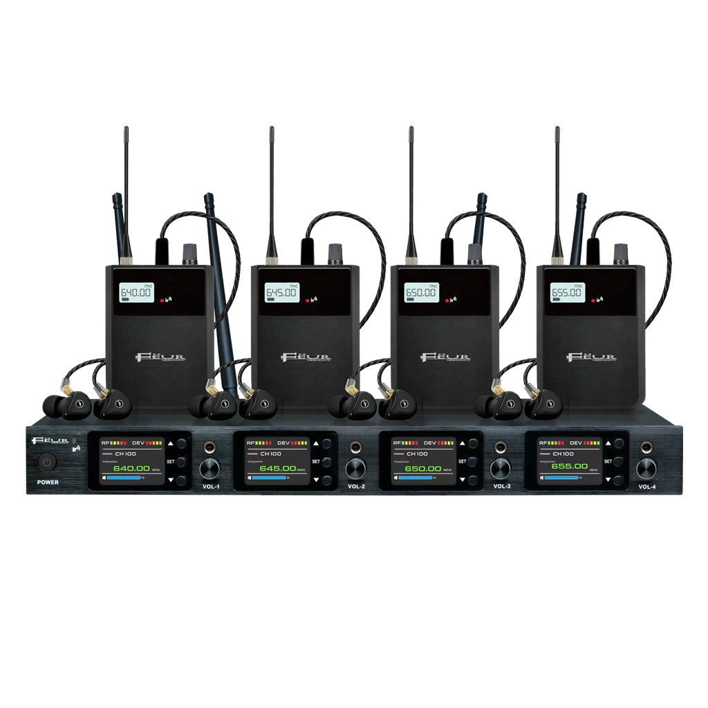 FEUR FU-IE8.4 4-Channel UHF Wireless In-Ear Monitor System