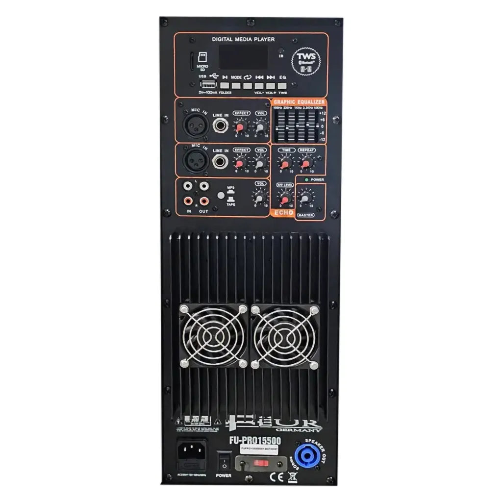 FEUR Dual 15 Inch Active Loudspeaker System FU-PRO15500, view 3