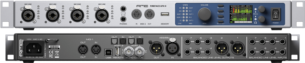 RME Fireface UFX II 60-Channel USB Audio Interface, product image