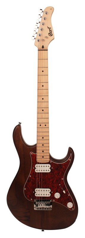 Cort G100 HH Electric Guitar Open Pore Walnut - front view