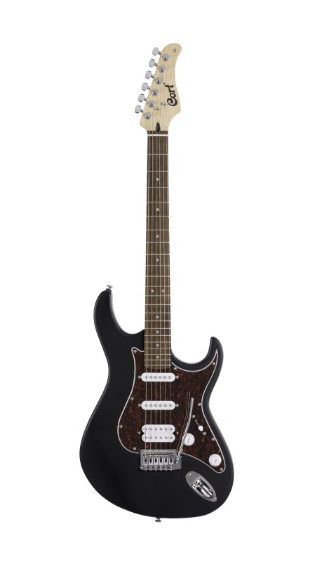 Cort G110 Electric Guitar Open Pore Black - front view