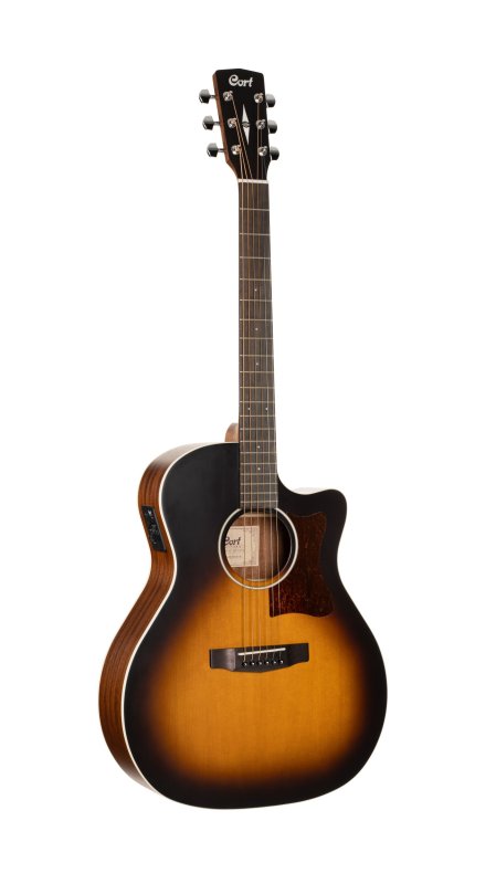 Cort GA1E Grand Regal Auditorium Acoustic-Electric Guitar Open Pore Sunburst - front view