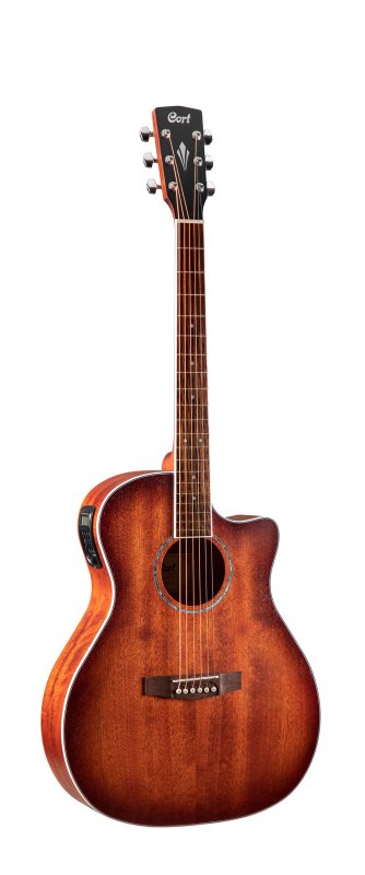 Cort GA-MEDX-M Grand Auditorium Cutaway Acoustic-Electric Guitar Open Pore Mahogany - front view