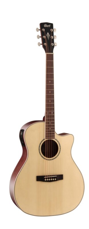 Cort GA-MEDX Grand Auditorium Cutaway Acoustic-Electric Guitar Open Pore Natural - front view