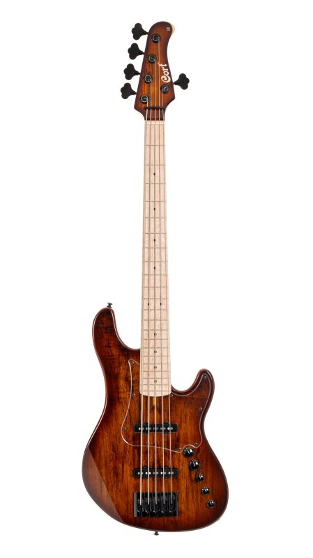 Cort GB Fusion 5 5-String Bass Antique Brown Burst - front view