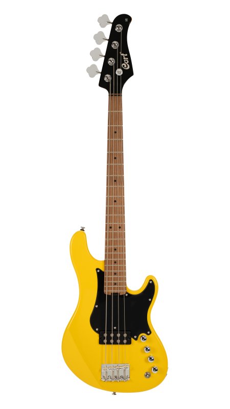 Cort GB Short Scale Bass Yellow Crush - front view