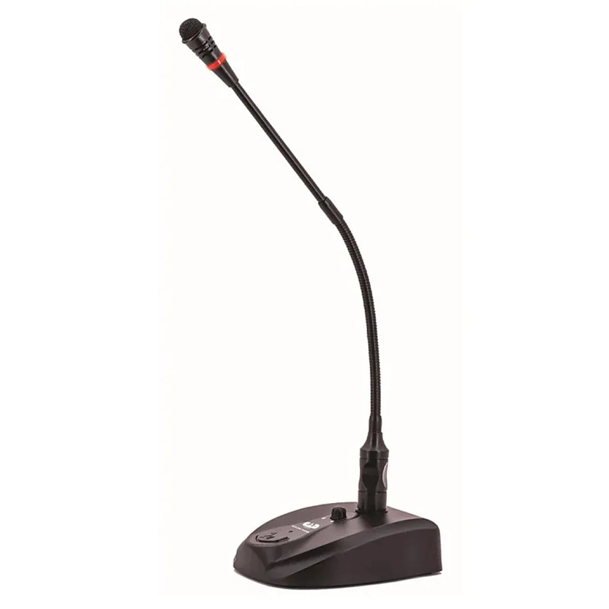 CAD Audio GN100 16 inch cardioid condenser gooseneck microphone on desktop XLR base
