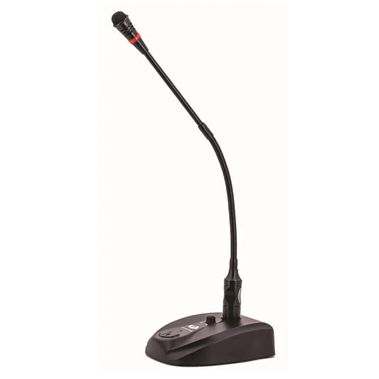 CAD Audio GN100 16 inch cardioid condenser gooseneck microphone on desktop XLR base