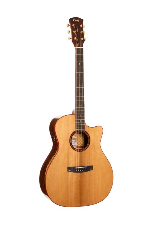 Cort Gold A10 Cocobolo Auditorium Acoustic-Electric Guitar Natural - front view