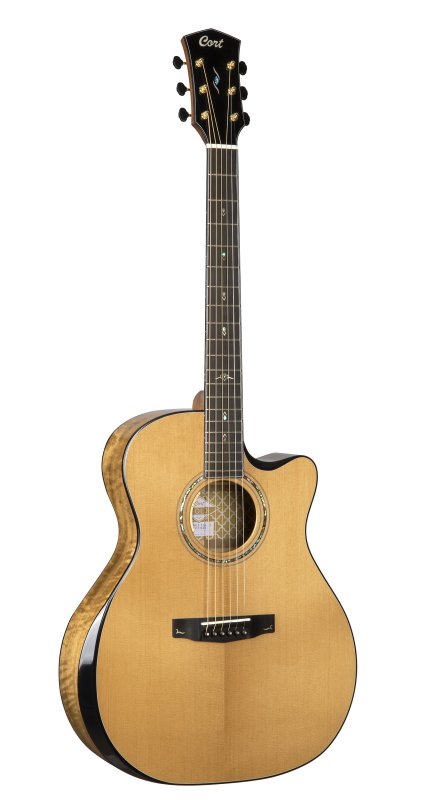 Cort Gold Edge Triple Bevel Acoustic-Electric Guitar Natural Gloss - front view