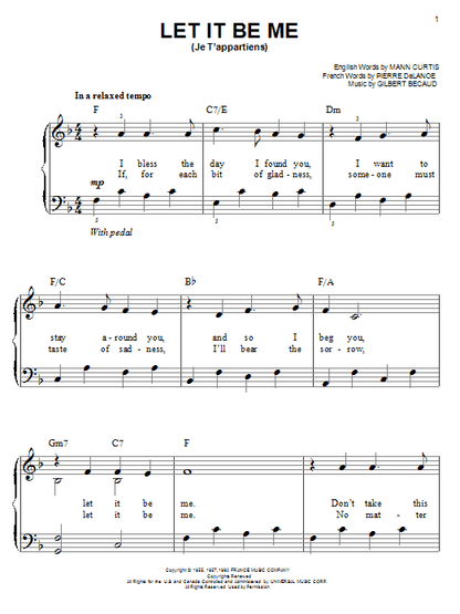 Let It Be Me (Je T'appartiens)