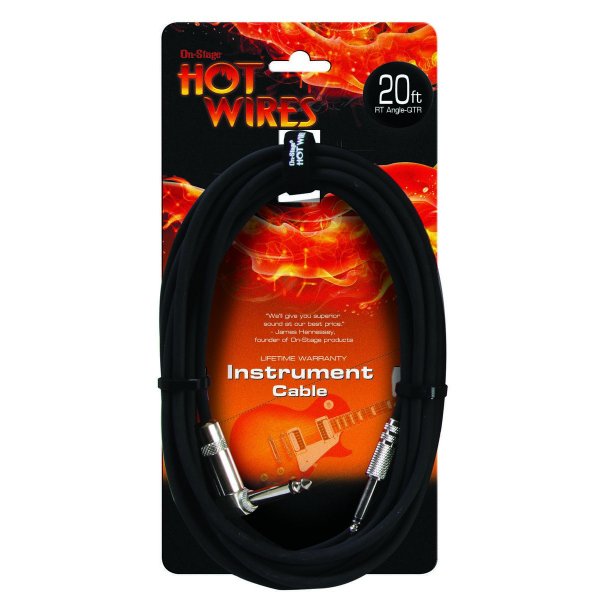 On-Stage Instrument Cable (QTR Right Angle-QTR, 20')