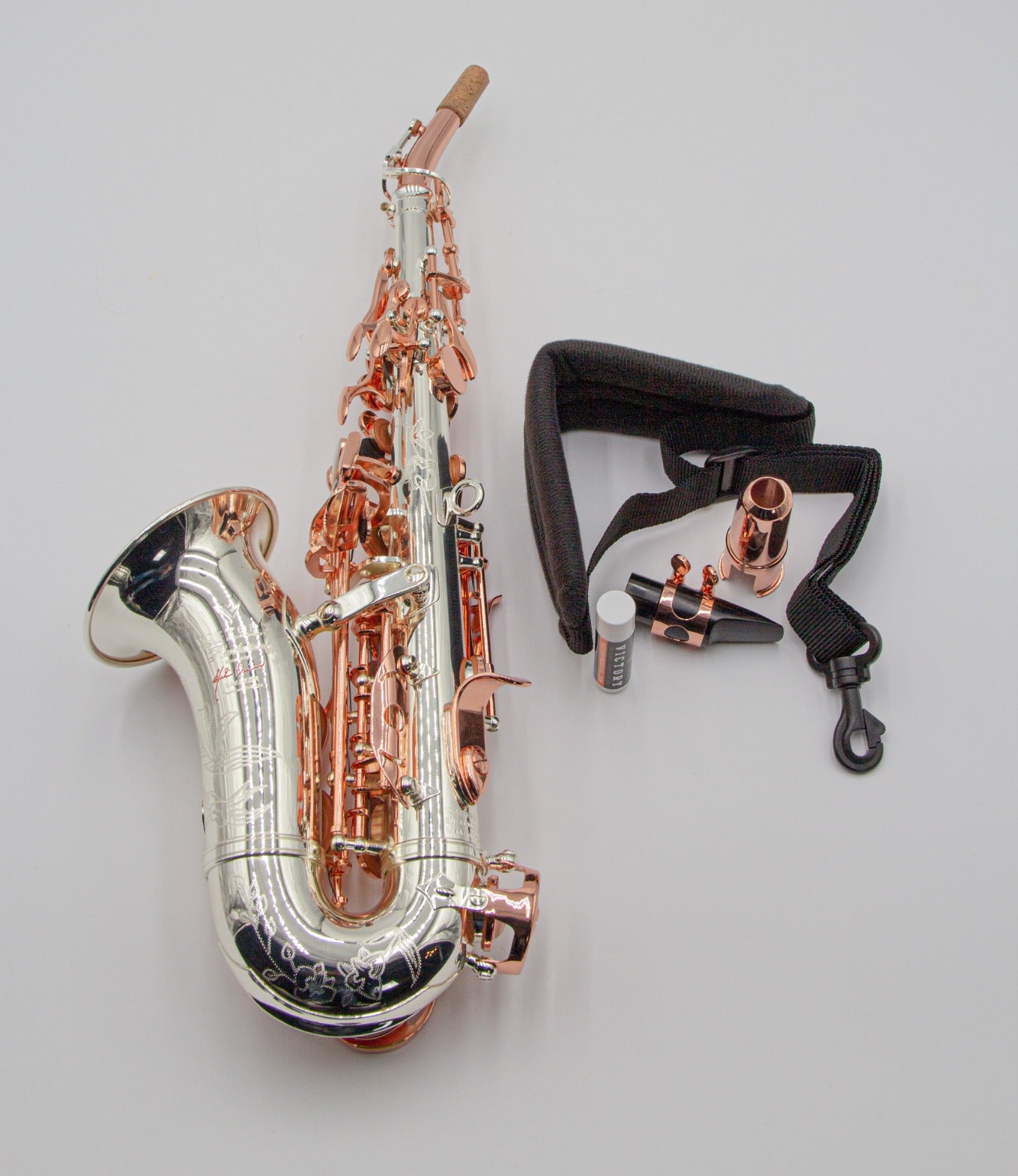 Special Edition Revelation Series Professional Curved Soprano Saxophone Silver / Rose Gold