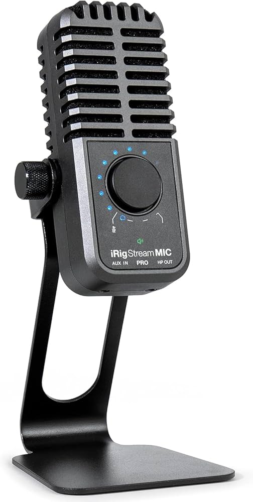 iRig Stream Mic USB Mac/PC condenser microphone with integrated audio interface
