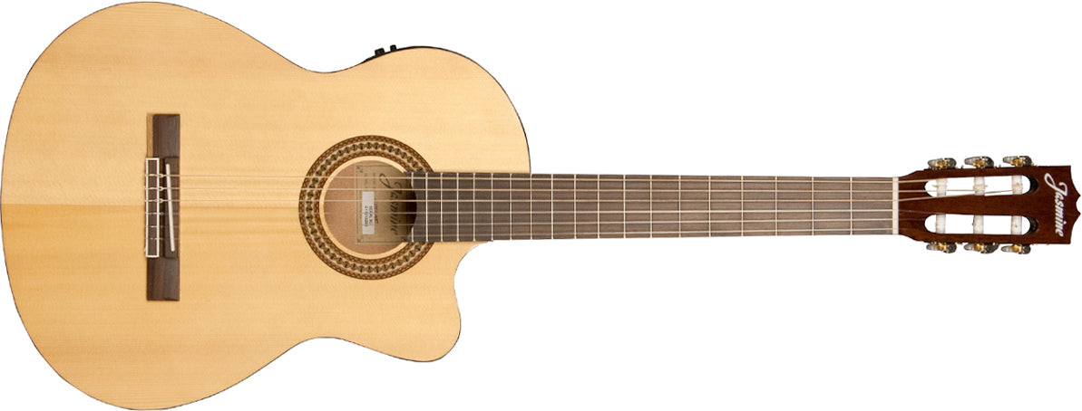 Jasmine JC25CE Acoustic-Electric Classical Cutaway Guitar - Natural Gloss